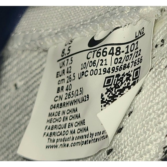 Nike Alpha Menace Elite 3 Football Cleats White CT6648-101 Mens 8.5 - Picture 9 of 9